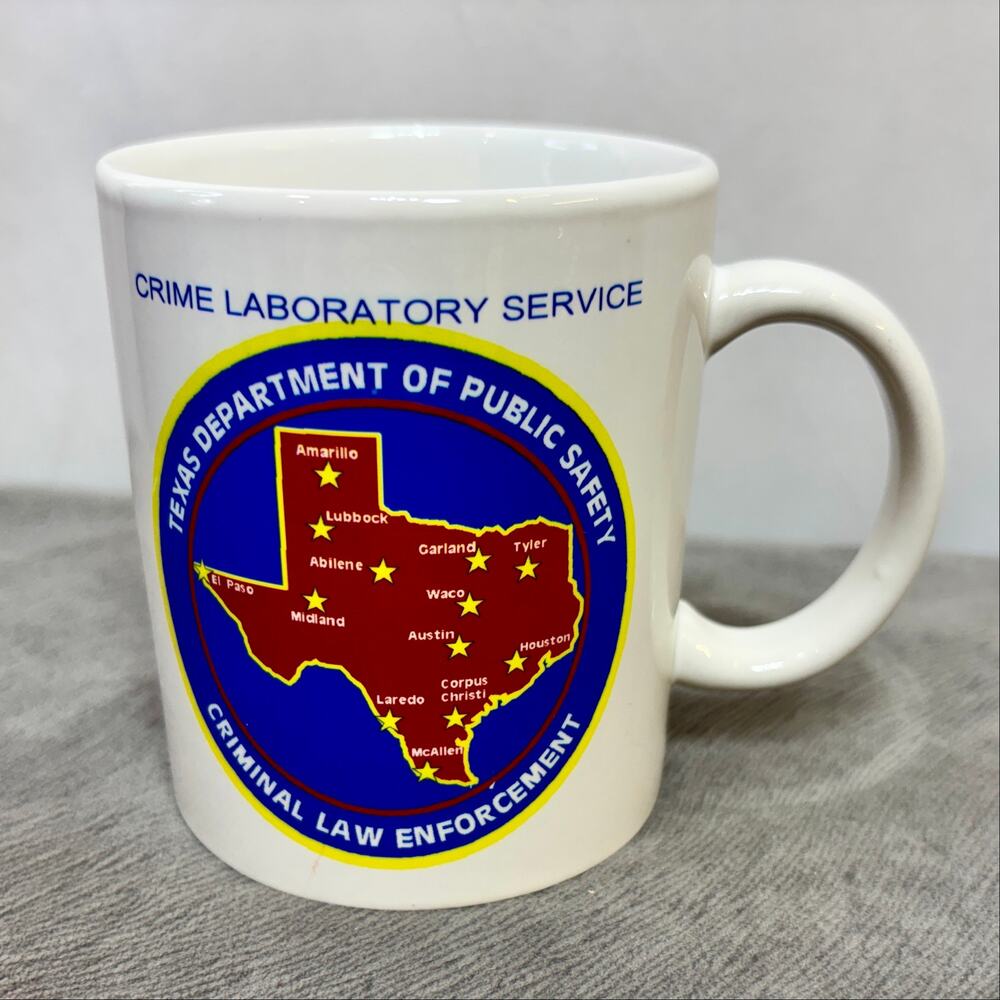 Coffee Mug TX Dept of Public Safety Crime Laboratory Service White Ceramic Logo